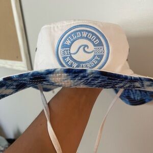 White and Blue Bucket Hat
